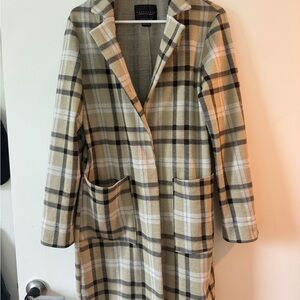 Plaid French Grey Blazer Coat